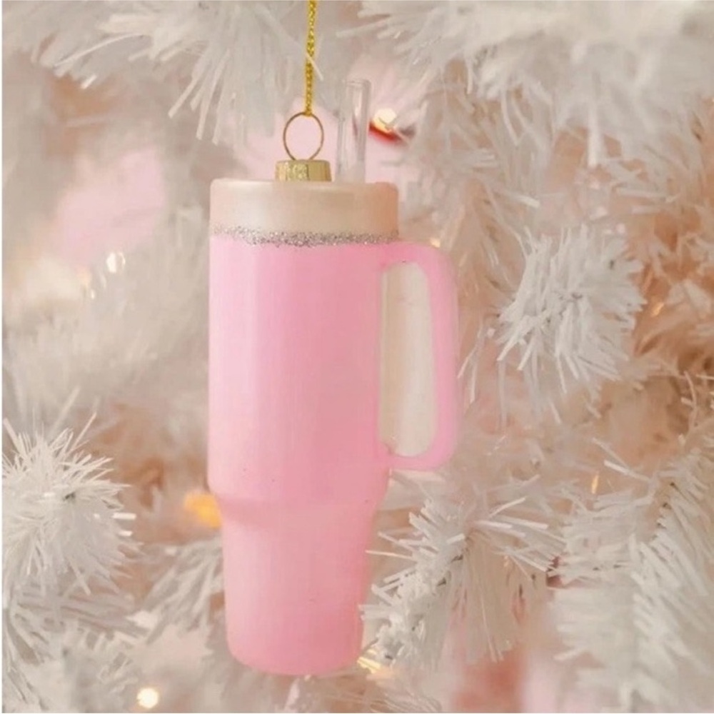NWT! Pink Trendy Water coffee Tumbler Stanley Christmas Ornament Pink O/S - Picture 3 of 3